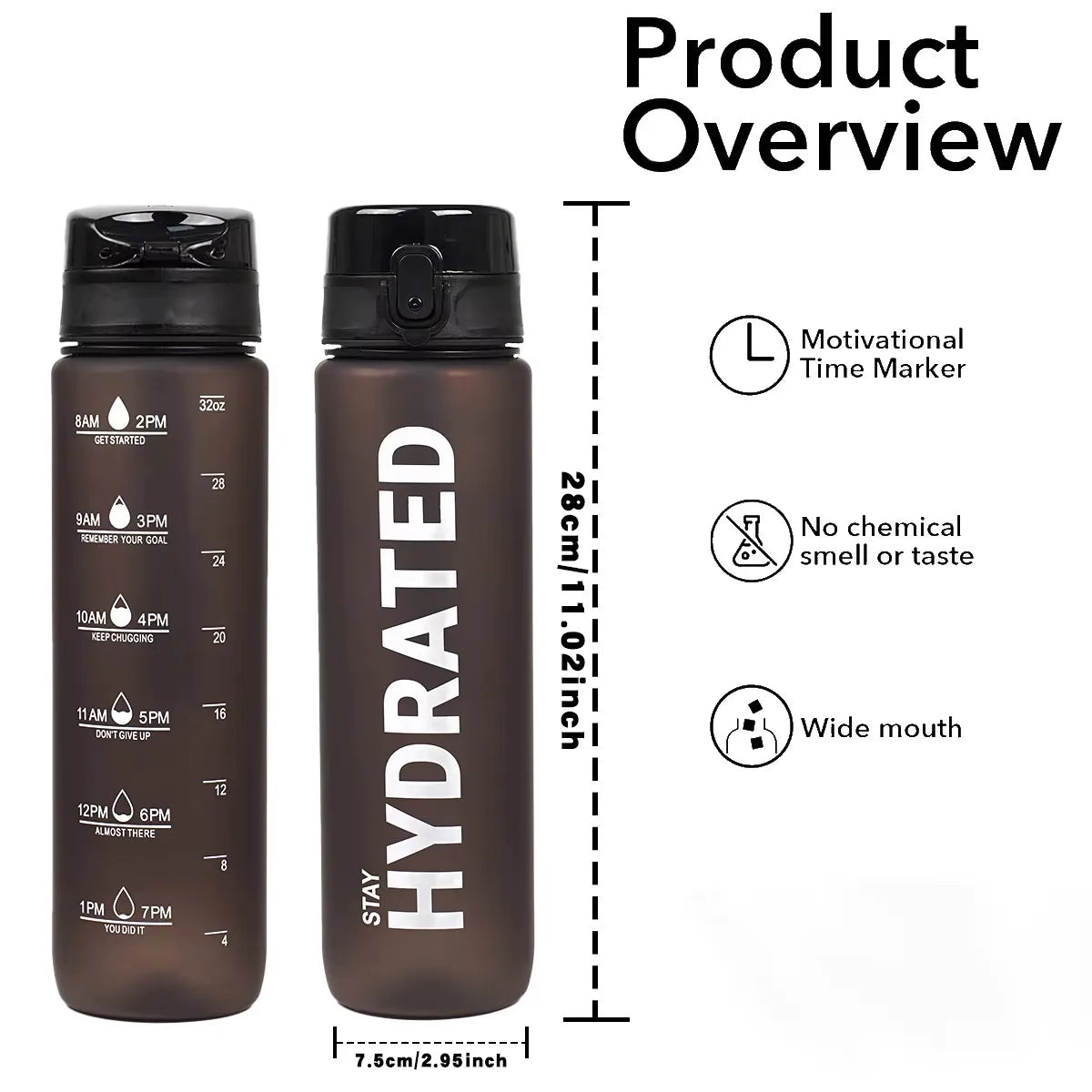 1L Water Bottle Portable Sport Leakproof Gym Bottle for Outdoor Travel Fitness Cycling