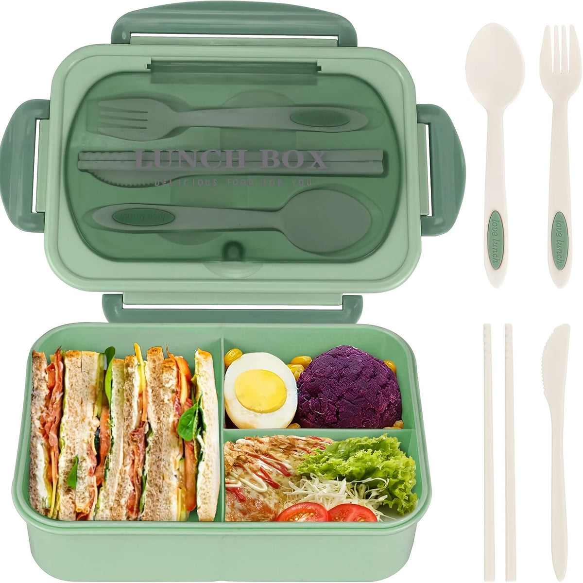 1pc Insulated Lunch Box, Bento Box for Students, Portable Sealed Compartment Container