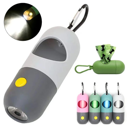 Led Light Poop Bags Dispenser Outdoor Portable Pet Trash Bags Dog Cat Cleaning Supplies Accessories