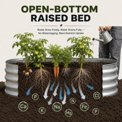 Galvanized Raised Garden Bed Kit, Oval Metal Garden Planter Box for Vegetables, Flowers, Herbs, Outdoor