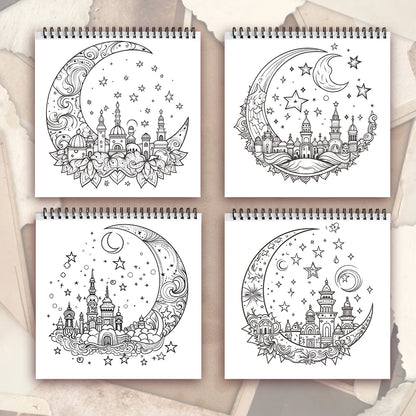 Adult coloring book - 30 Sheets spiral coloring book, 8.3x 8.3 inches, drawing book, birthday gift, holiday party gift