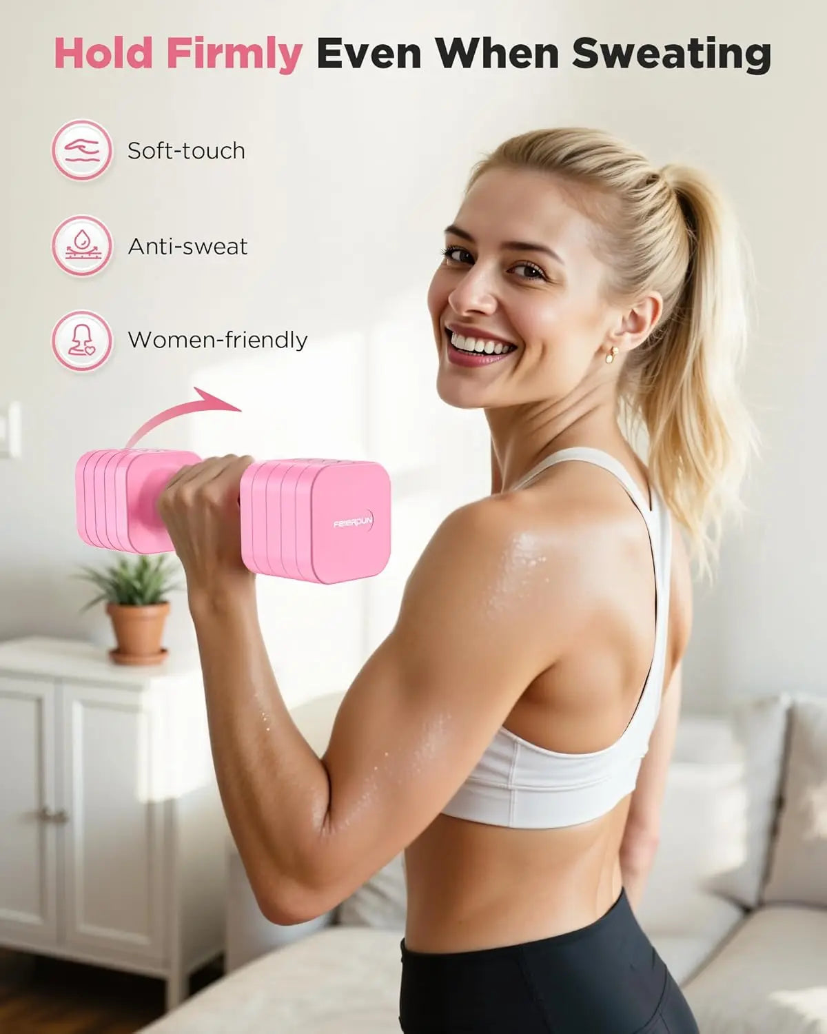 5-in-1 Adjustable Dumbbell Set of 2, 12LBS/20LBS Hand Weights for Women, Men, 1s-Adjust Dual-Stable Set for Home