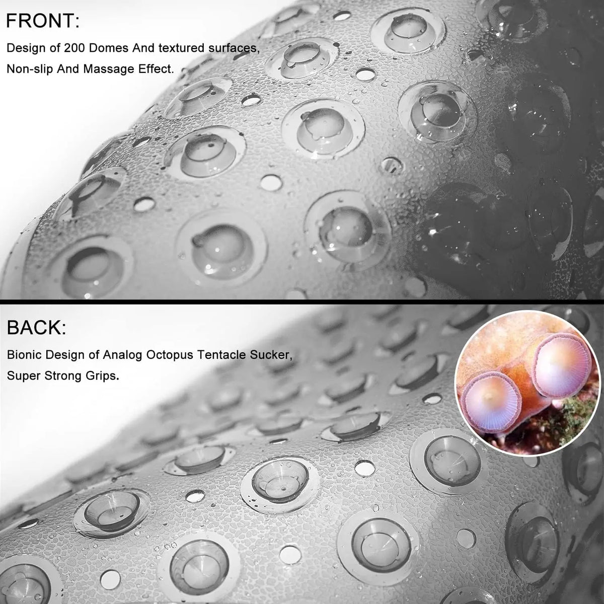 Extra Long Non-Slip Bathtub Mat 39x16 Inch with Drain Holes and Suction Cups for Shower Tub, Machine Washable