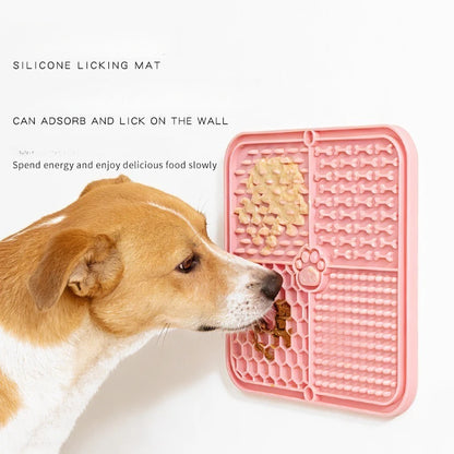 Dog Cat licking mat, silicone suction cup slow feeder, anti-choking slow feeder