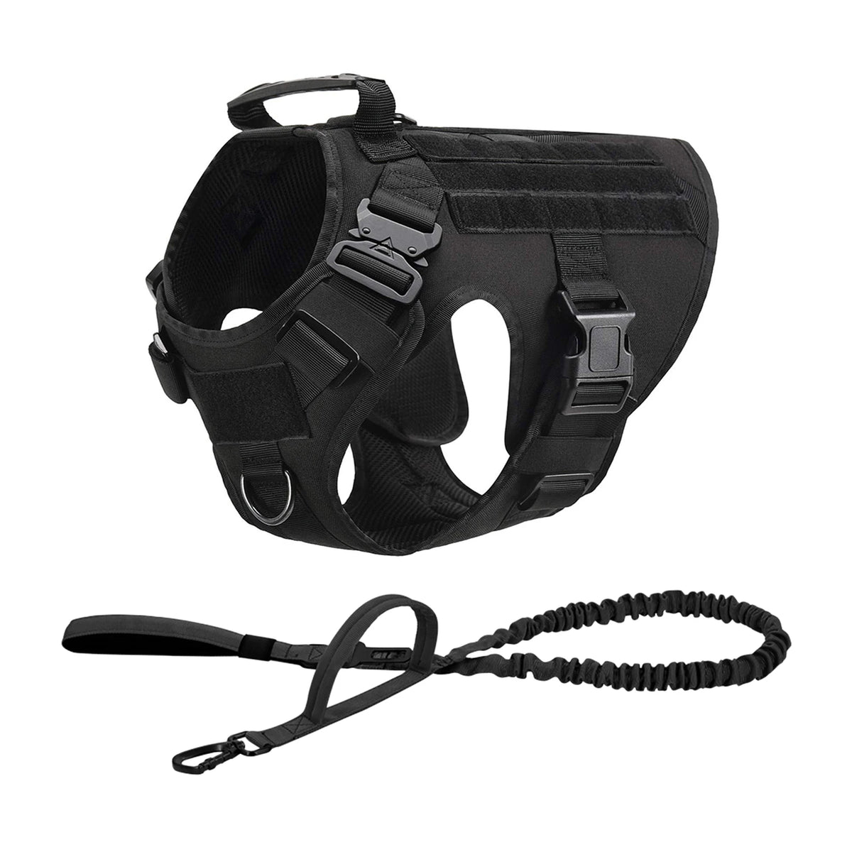 Tactical Dog Harness Collar Leash For Medium Large Dogs Pet Training Walking
