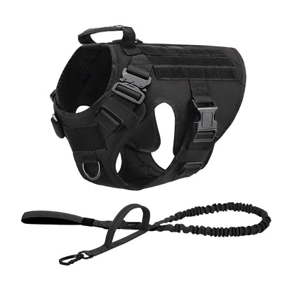 Tactical Dog Harness Collar Leash For Medium Large Dogs Pet Training Walking