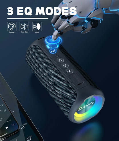 Ortizan X8 Pro Bluetooth Speaker Portable with 40W Stereo Sound,Rich Bass, Waterproof, 30H Playtime, Mixed Color Lights