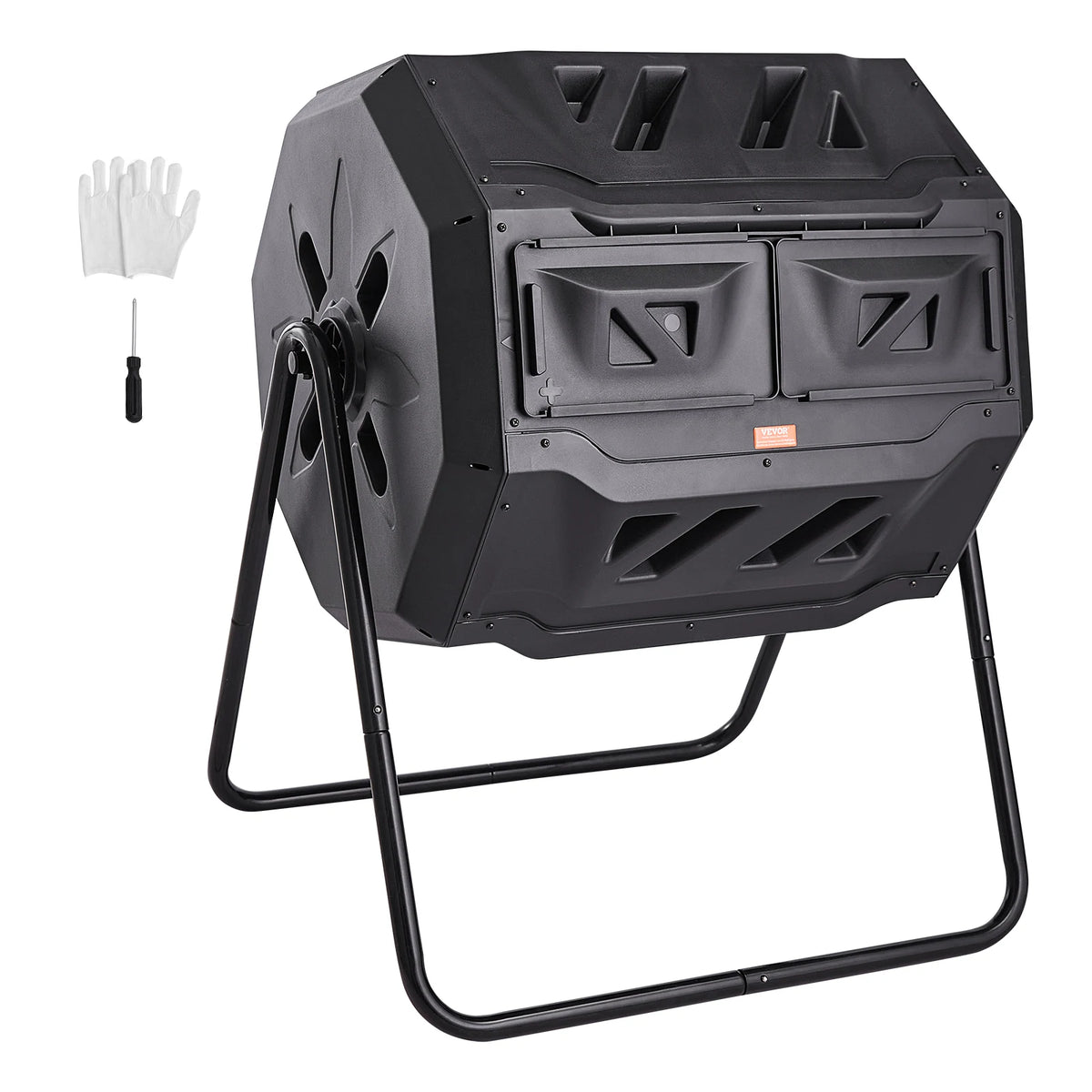 Compost Bin 18.5/37/43Gal Dual Chamber Composting Tumbler BPA FreeComposter Bin for Garden Kitchen Yard Outdoor