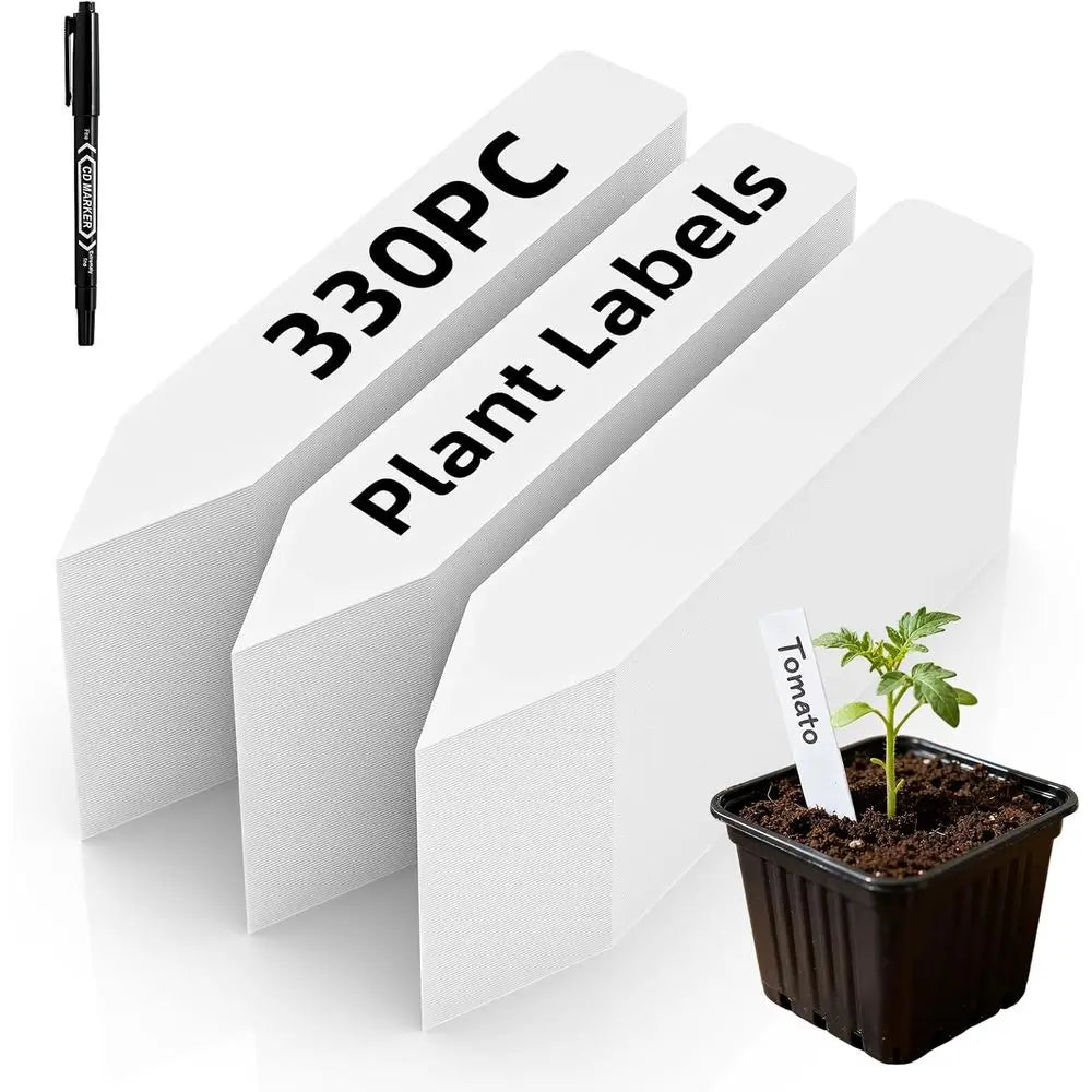 330 Pack Reusable Waterproof Plastic Plant Labels with Marker Pen for Garden Seedlings, Vegetables, and Flowers
