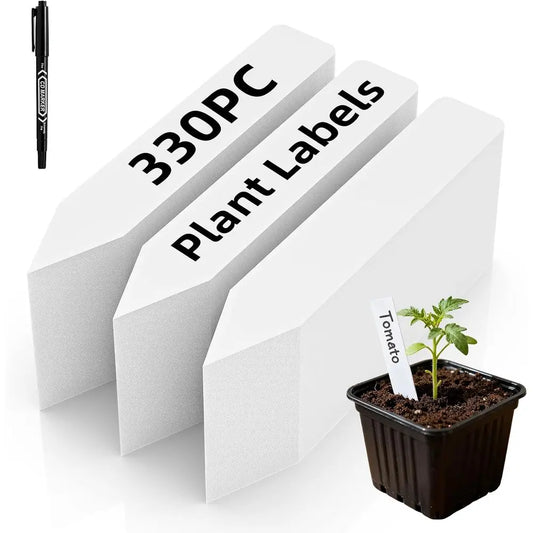 330 Pack Reusable Waterproof Plastic Plant Labels with Marker Pen for Garden Seedlings, Vegetables, and Flowers