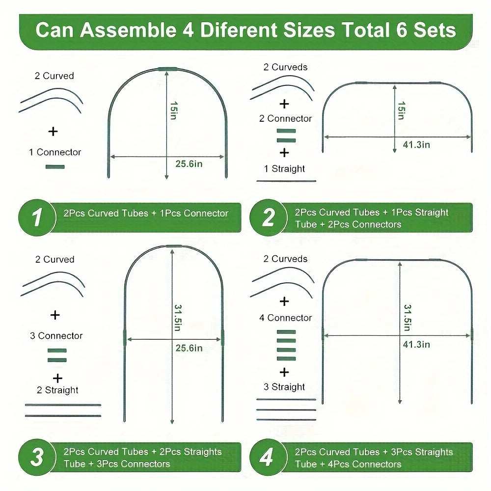 Garden Mesh Netting Kit,Greenhouse Hoops Grow Tunnel,Blankets for Outdoor Plants,Bird Netting Protection for Fruit Vegetable Flowers