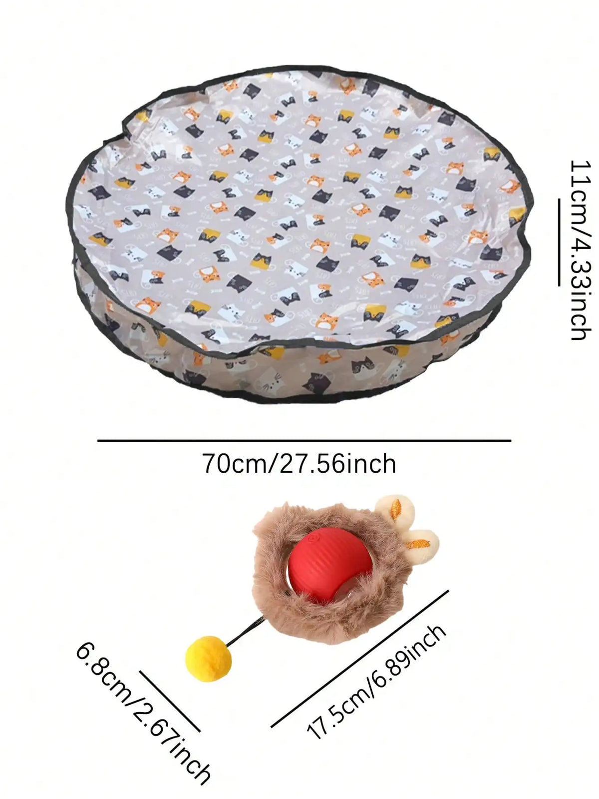 Cat Hunting Toy Set, Electric Ball With Lighting, Chasing, USB Rechargeable, Kitten & Pet Supplies