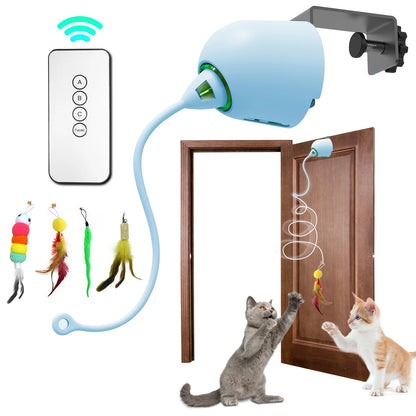 4-in-1 Interactive Cat Toys for Indoor, Automatic 6 Holes Mice Whack-A-Mole, Fluttering Butterfly, Track Balls, USB