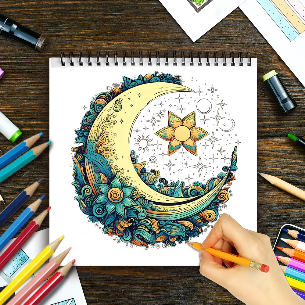 Adult coloring book - 30 Sheets spiral coloring book, 8.3x 8.3 inches, drawing book, birthday gift, holiday party gift