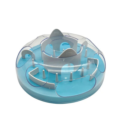 Interactive Cat Slow Feeder Puzzle Maze Toy, Anti-Choke Pet Treat Dispenser Bowl for Kitten Small Dog, Food Grade