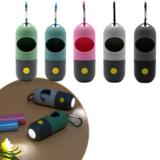Led Light Poop Bags Dispenser Outdoor Portable Pet Trash Bags Dog Cat Cleaning Supplies Accessories