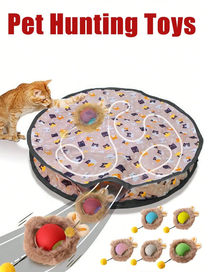 Cat Hunting Toy Set, Electric Ball With Lighting, Chasing, USB Rechargeable, Kitten & Pet Supplies
