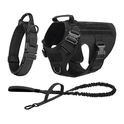 Tactical Dog Harness Collar Leash For Medium Large Dogs Pet Training Walking