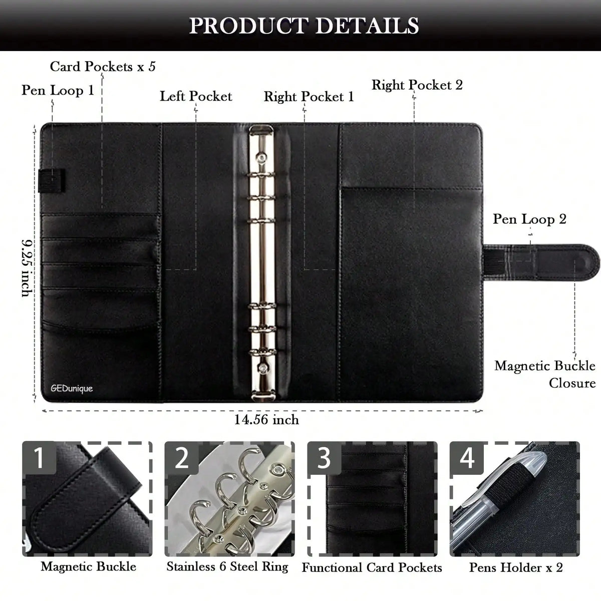 100 Envelope Savings Challenge Binder, Book with Envelopes, Leather, Cash Envelope Wallet for Budgeting & Financial Planning