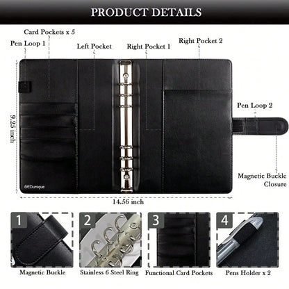 100 Envelope Savings Challenge Binder, Book with Envelopes, Leather, Cash Envelope Wallet for Budgeting & Financial Planning