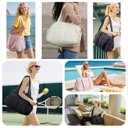 Large Capacity Gym Bag , Duffle for Travel with Wet Pocket, Lightweight Carry Weekender,  Multi-compartments Waterproof Shoulder Bag