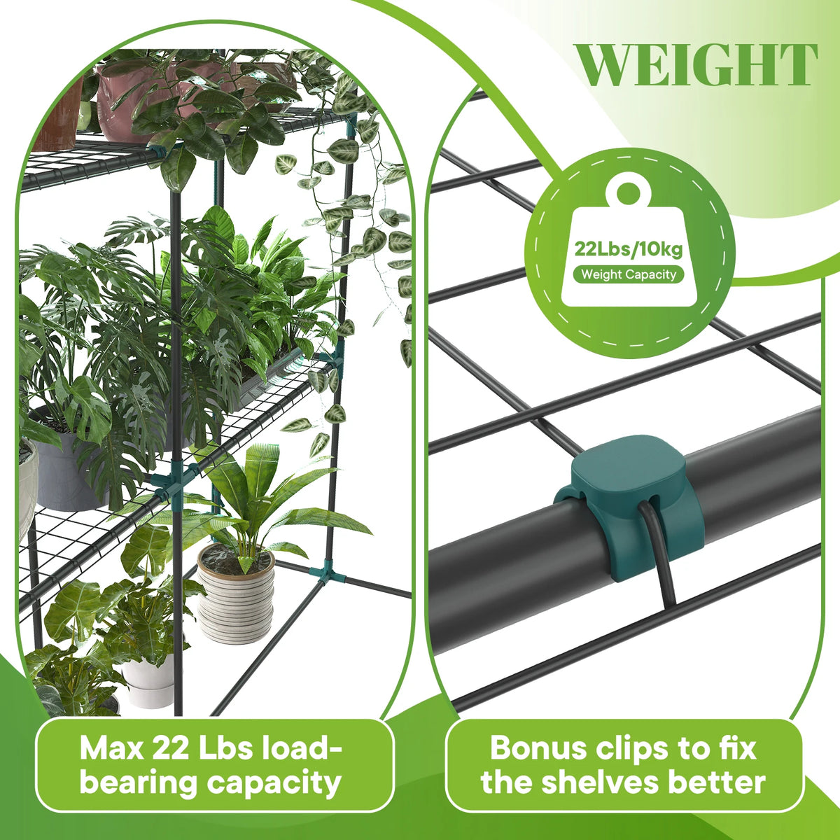 56-Inch Portable Walk-In Greenhouse with Shelf Transparent Multi-Tier Plant Growing Rack for Indoor and Outdoor Garden Patio