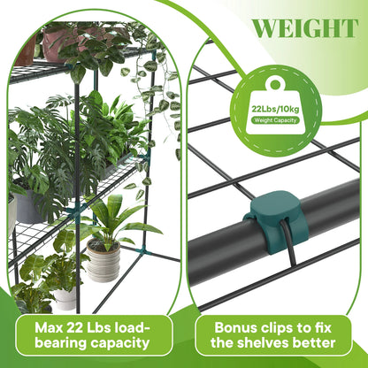 56-Inch Portable Walk-In Greenhouse with Shelf Transparent Multi-Tier Plant Growing Rack for Indoor and Outdoor Garden Patio