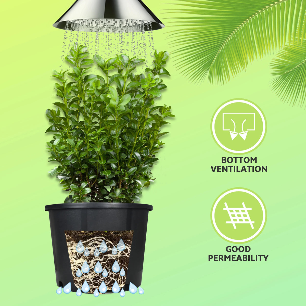 Plastic Flower Pot with Drainage Holes Can Be Used for Planting, Cuttings, Seedlings, Succulent Cultivation, Seed Germination, Indoor and Outdoor Reusable 5-Gallon 10PCS Black Round Short