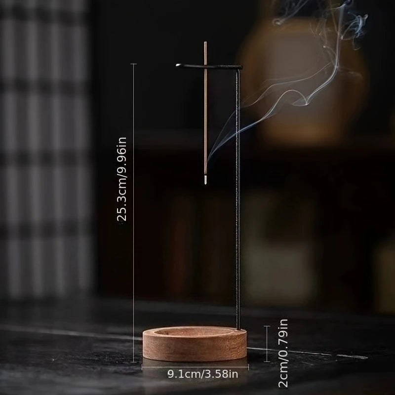 1pc Elegant Wooden Incense Burner - Creative Upside-Down Design, Perfect for Home Decor & Zen Aromatherapy
