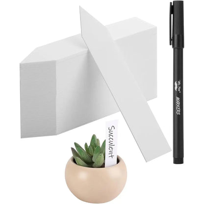 100 Pack 4 White Plastic Plant Labels - Waterproof Garden Markers for Plant Names and Seeds